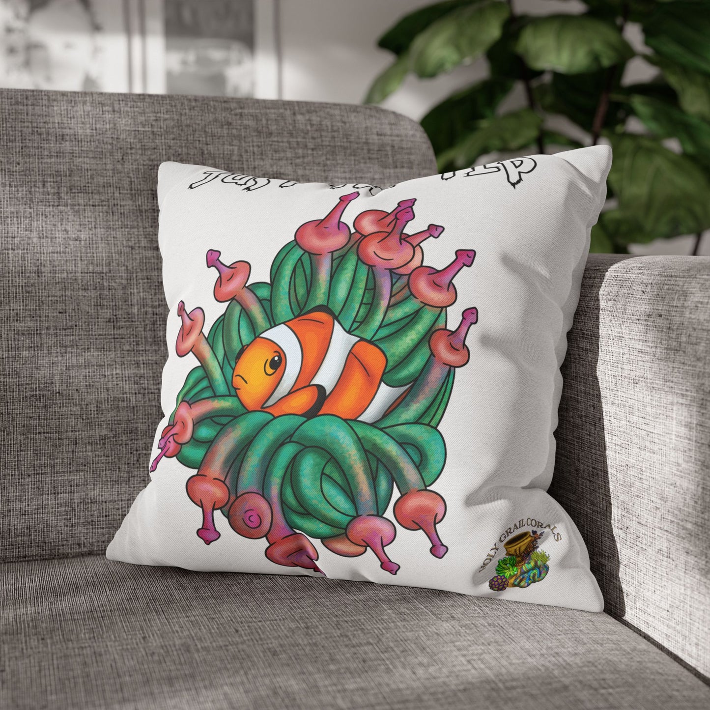 HGC "Just The Tip" Bubble Tip Anemone Square Pillow Cover