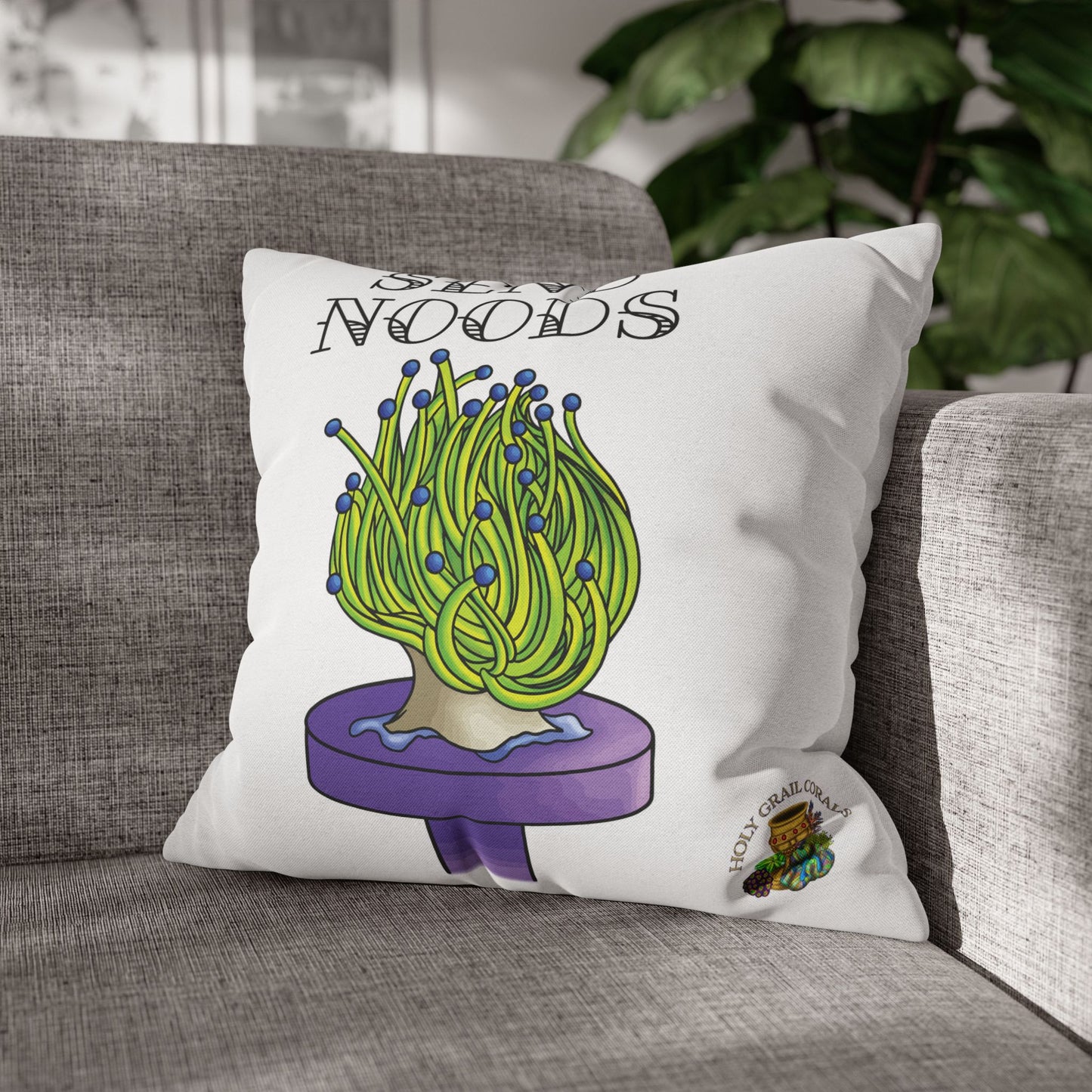 HGC "Send Noods" Torch Coral Square Pillow Cover