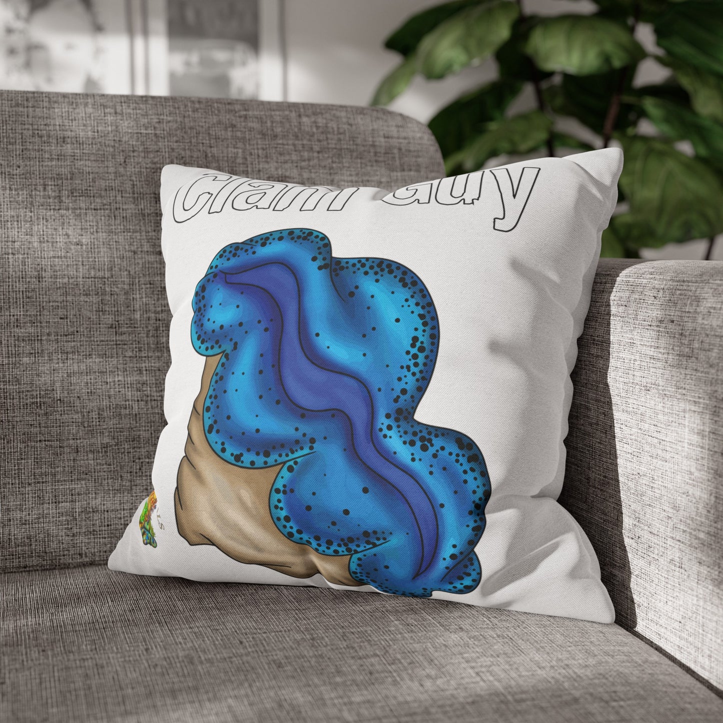 "Clam Guy" Maxima Clam Square Pillow Cover