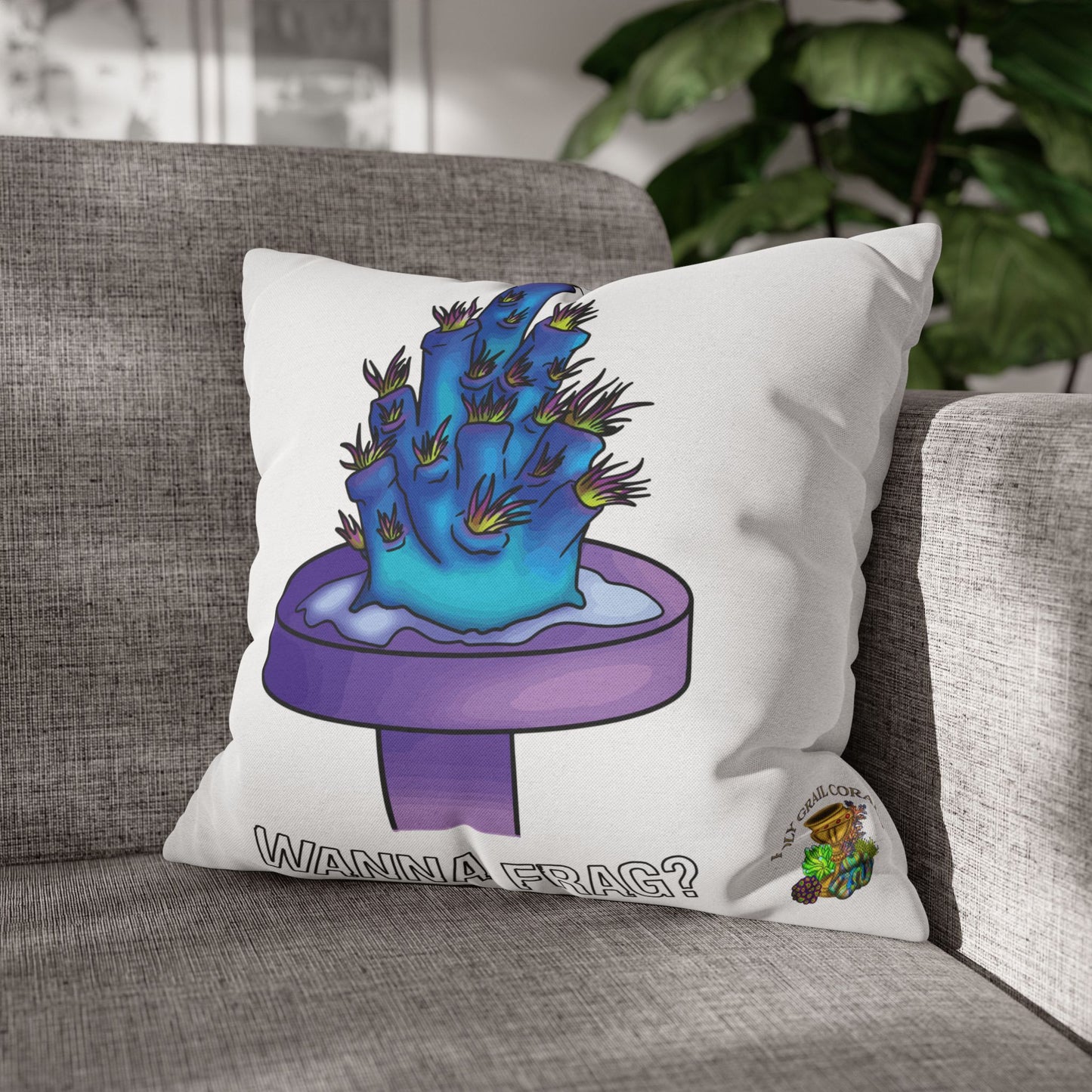 HGC "Wanna Frag" Acropora Frag Square Pillow Cover