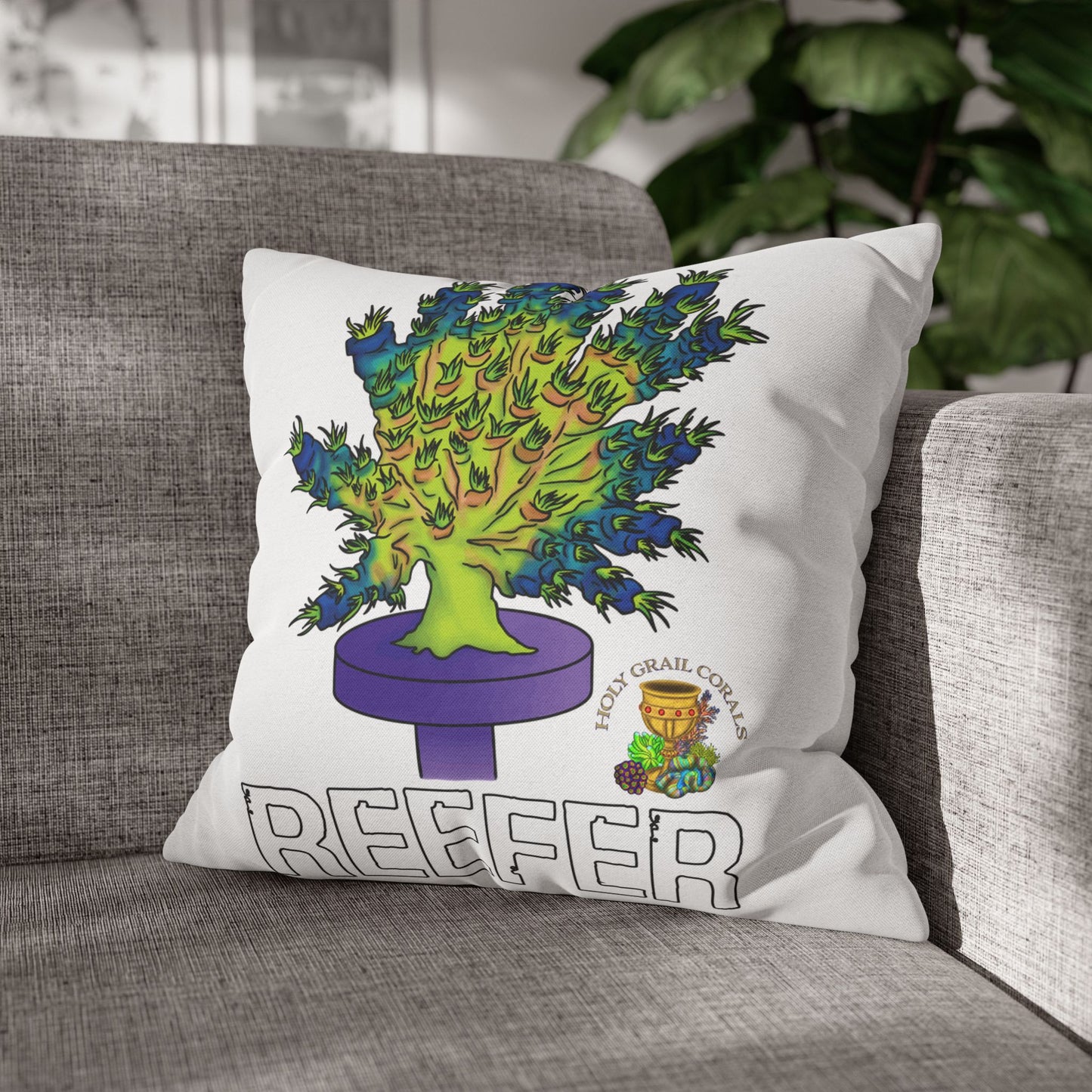 HGC "Reefer" Acropora Colony Square Pillow Cover