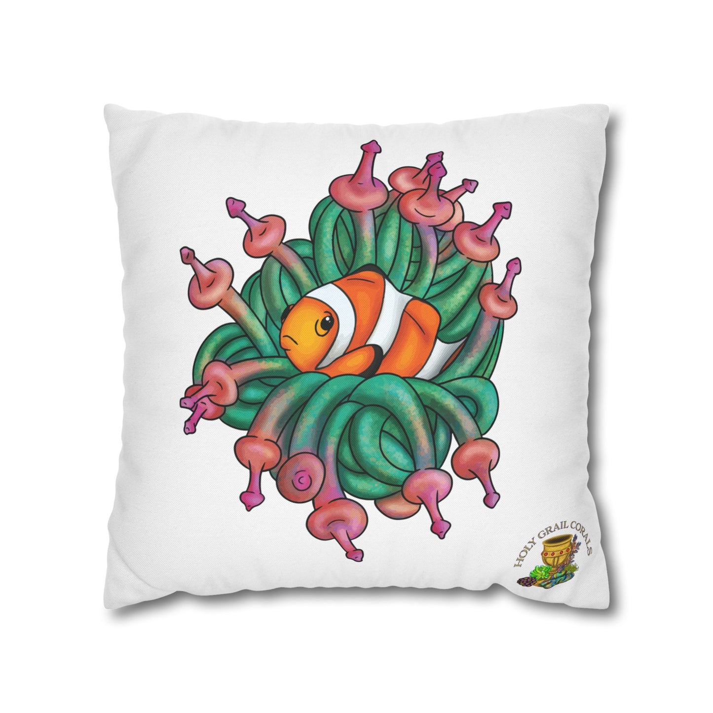 HGC Clown Fish in Bubble Tip Anemone Square Pillow Cover