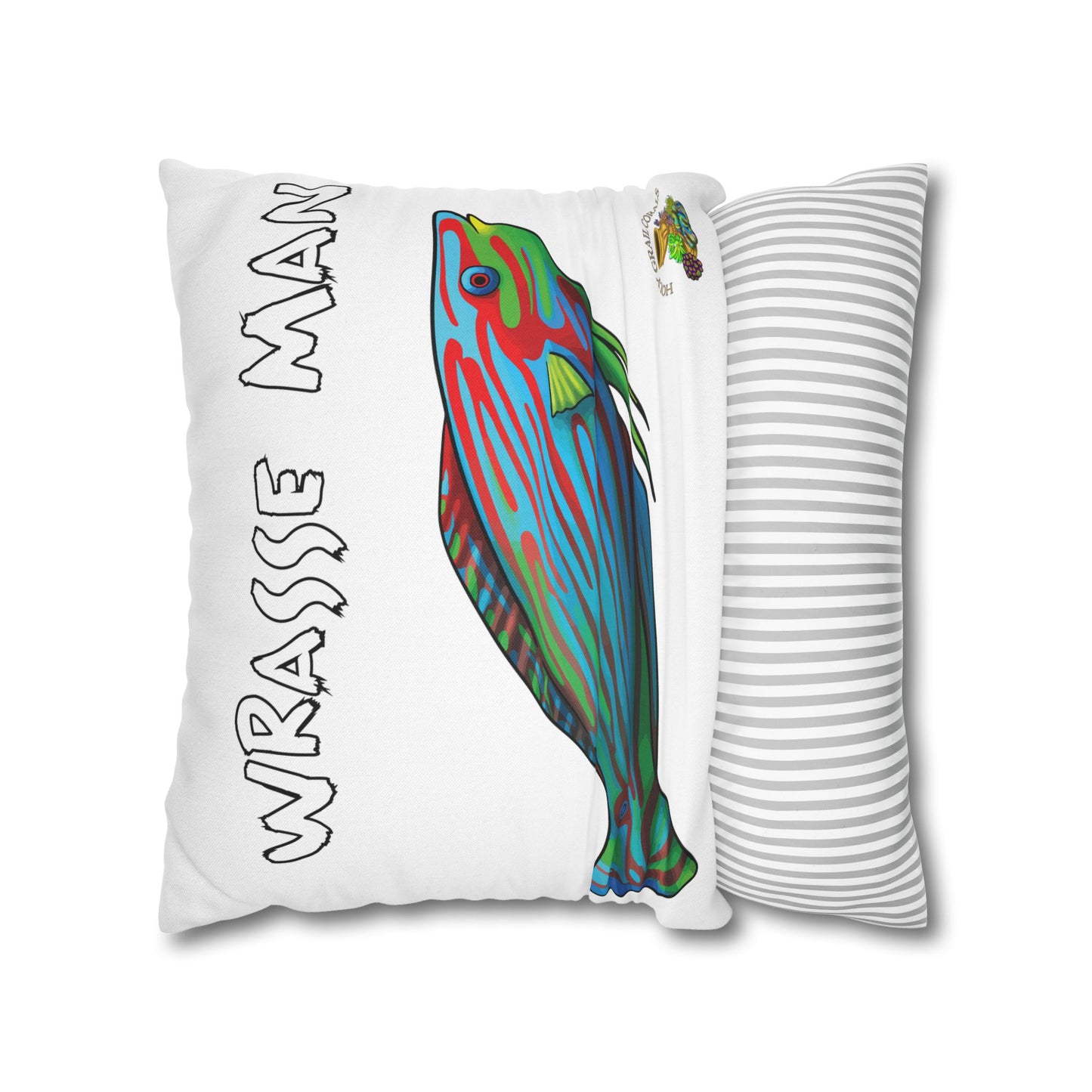 HGC "Wrasse Man" Melanurus Wrasse Square Pillow Cover