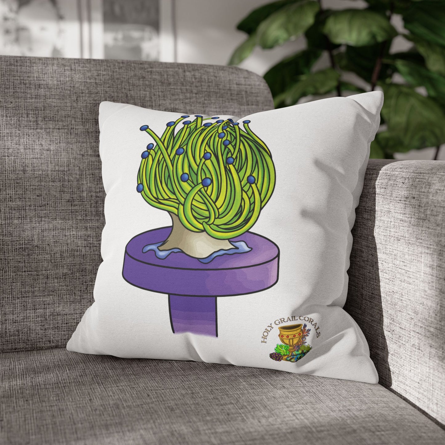 Torch Coral Square Pillow Cover