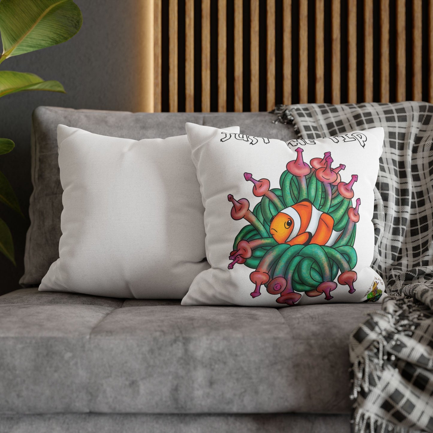 HGC "Just The Tip" Bubble Tip Anemone Square Pillow Cover