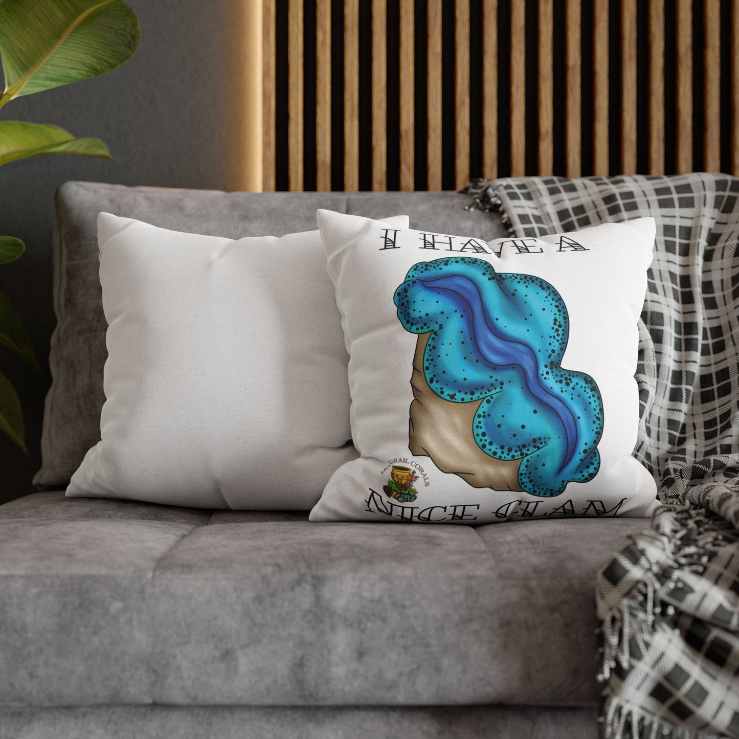 HGC "I Have A Nice Clam" Maxima Clam Square Pillow Cover