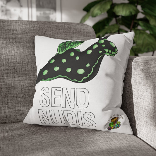 "Send Nudis" Nudibranch Square Pillow Cover