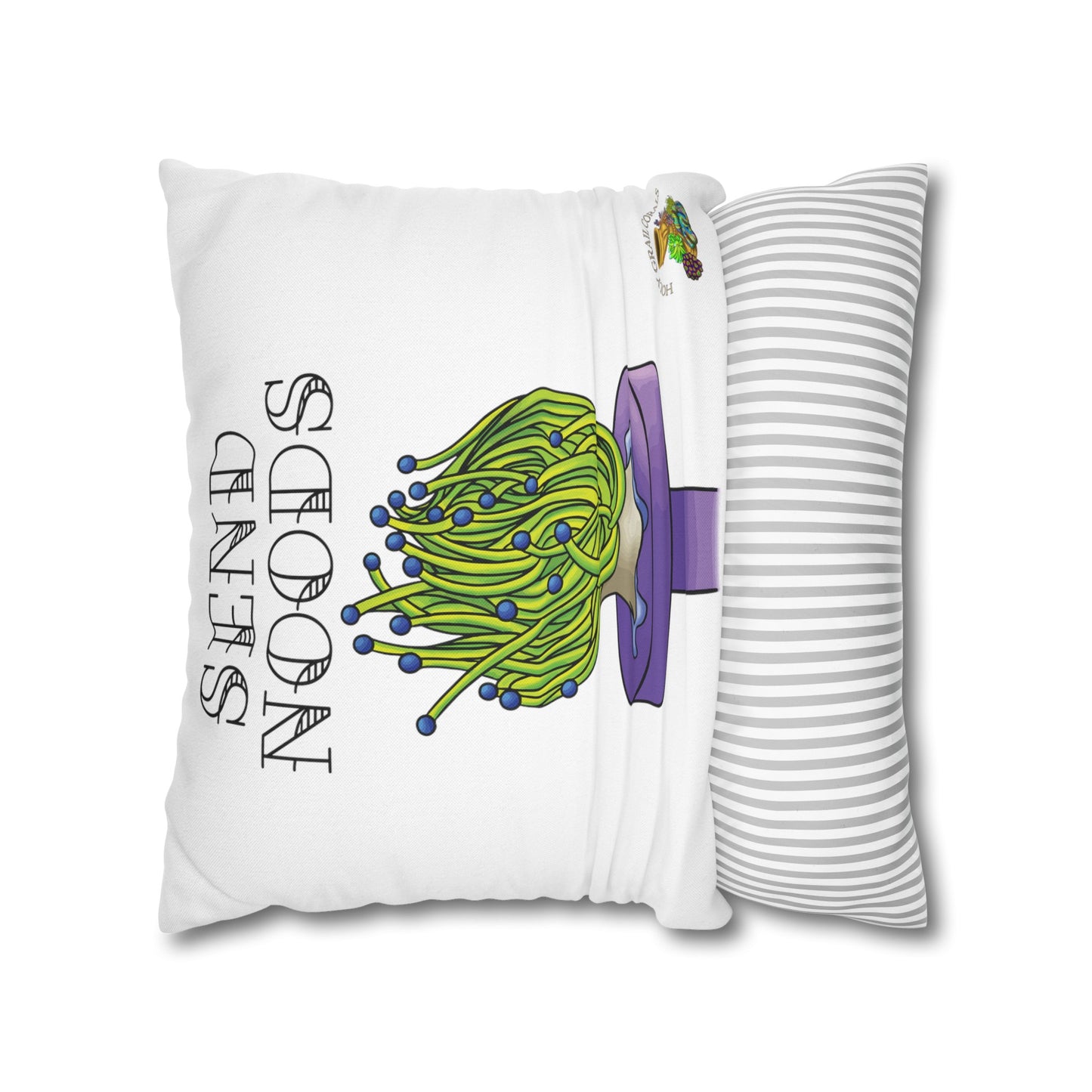 "Send Noods" Torch Coral Square Pillow Cover