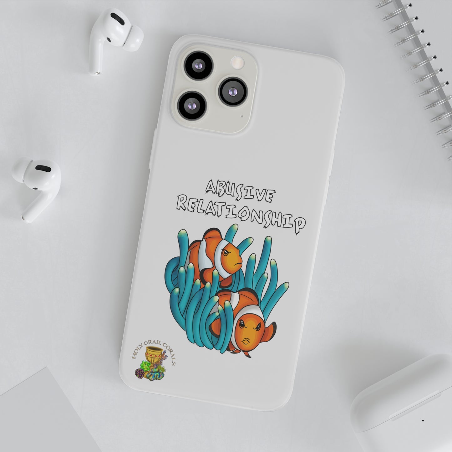 "Abusive Relationship" Clown Fish Pair Cell Phone Flexi Case
