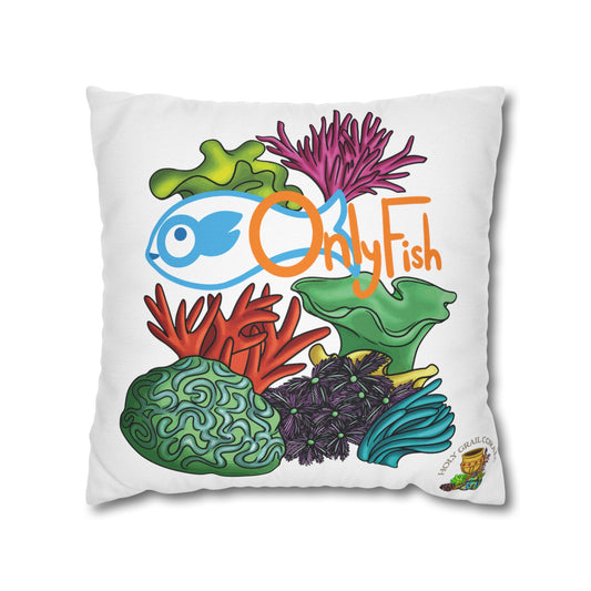 "Only Fish" Square Pillow Cover