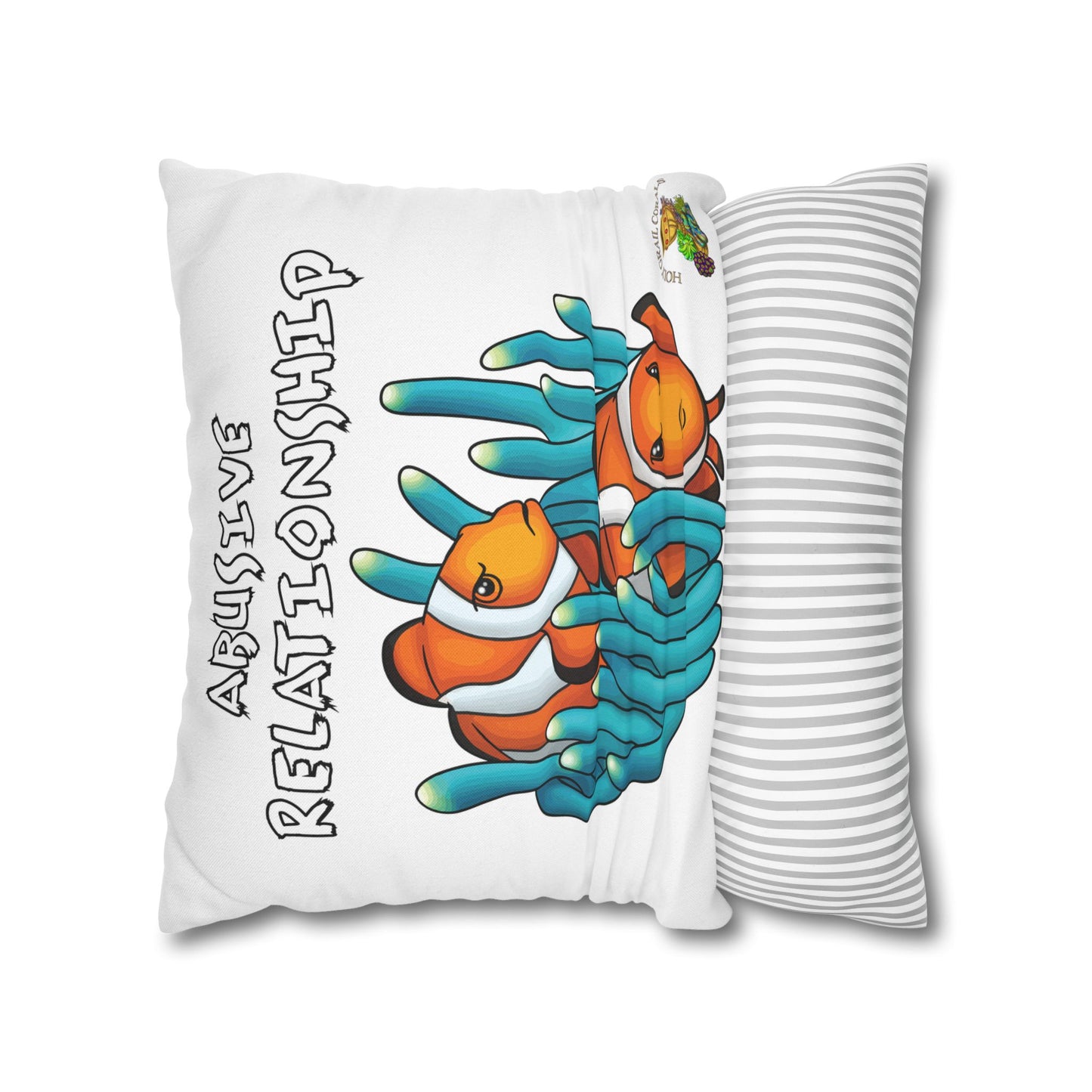 HGC "Abusive Relationship" Clown Fish Pair Square Pillow Cover
