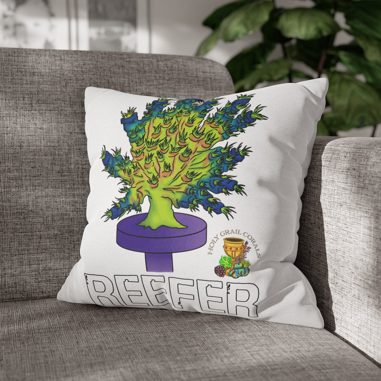 "Reefer" Acropora Colony Square Pillow Cover