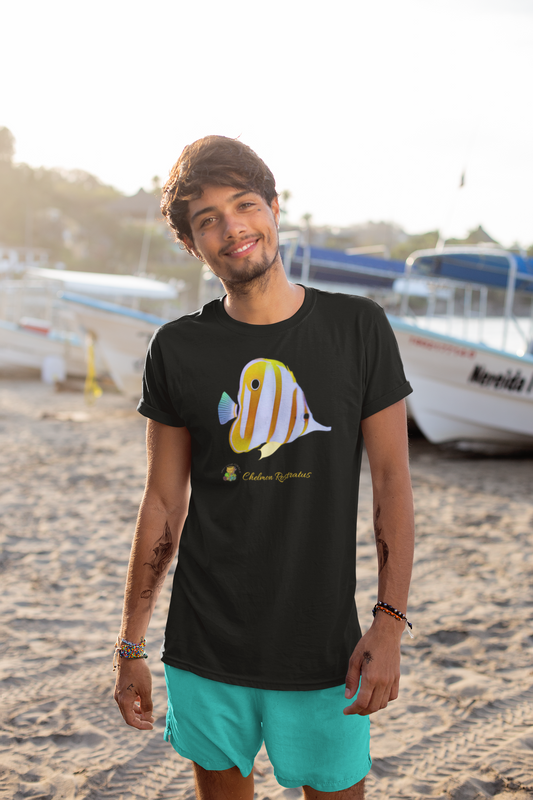 HGC Chelmon Rostratus aka Copperband Butterfly Fish Unisex Heavy Cotton Tee