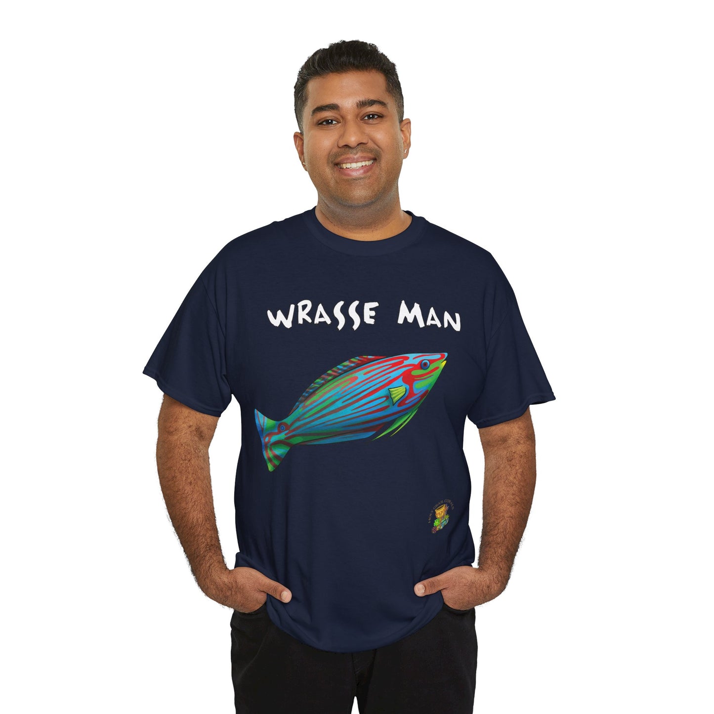 "Wrasse Man" Melanarus Wrasse Unisex Heavy Cotton Tee