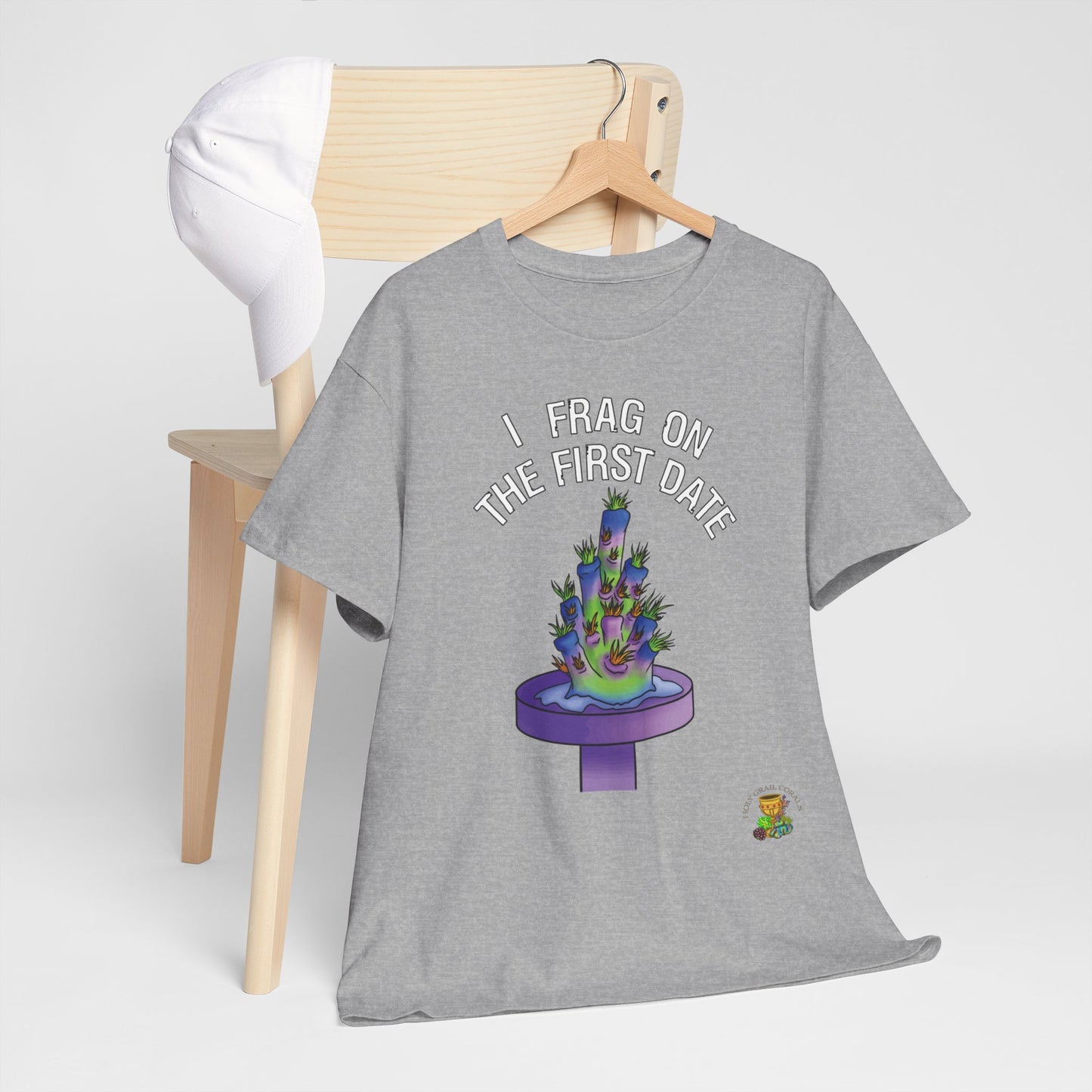 "I Frag On The First Date" Acropora Frag Unisex Heavy Cotton Tee
