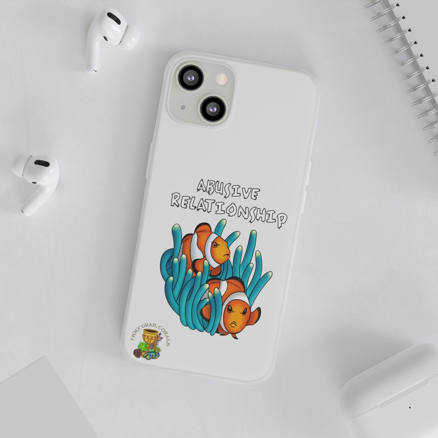 "Abusive Relationship" Clown Fish Pair Cell Phone Flexi Case